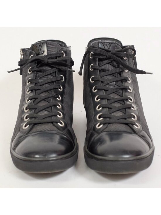 Louis Vuitton 8 US 9 black sneakers high top black Damier LOGO PRINT main image 9